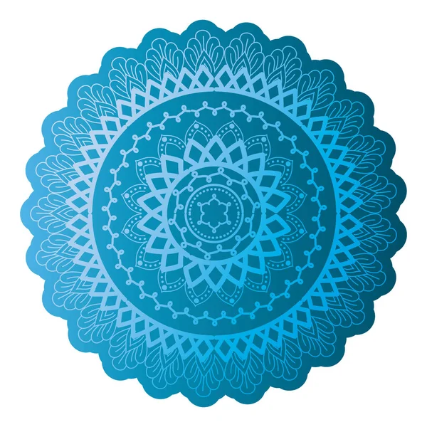 Mandala of color pale blue with a white background — Stock Vector