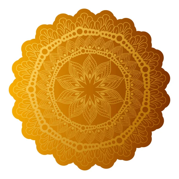 Mandala of color orange with a white background — Stock Vector