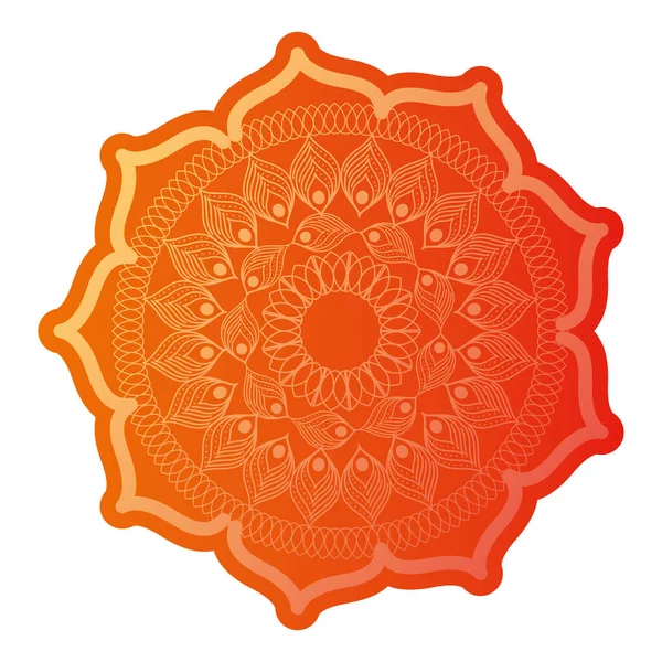 Mandala de couleur ligth orange avec un fond blanc — Image vectorielle