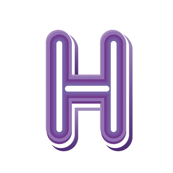 Letra H en púrpura neón fuente — Vector de stock