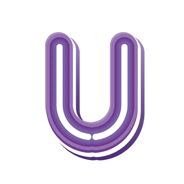紫色のネオンフォントでU — ストックベクタ