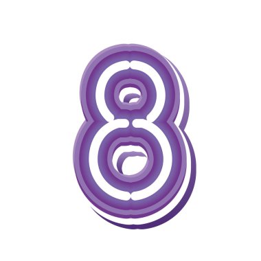 Mor neon yazı tipi ile 8 numara
