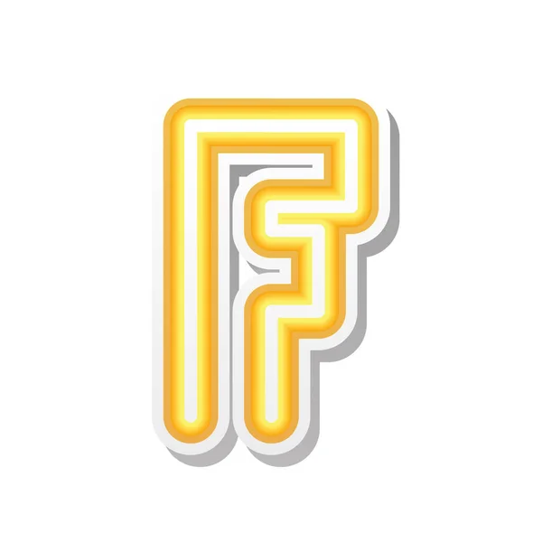 Letter F in orange neon font — Stock Vector