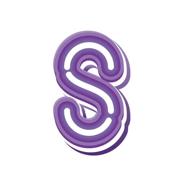 Letter S in paars neon lettertype — Stockvector