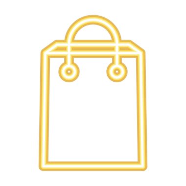 çanta alışveriş simgesi neon biçiminde