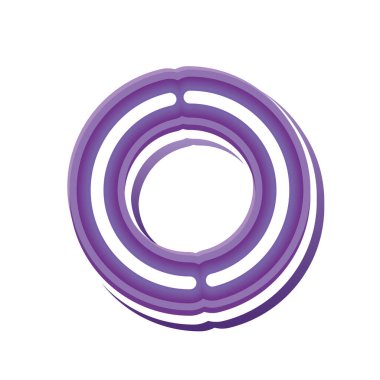 O harfi mor neon yazı tipi.