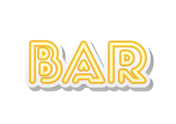 Bar lettering in neon font — Stock Vector