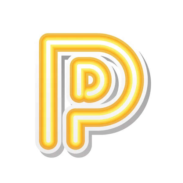 Буква P в оранжевом шрифте — стоковый вектор
