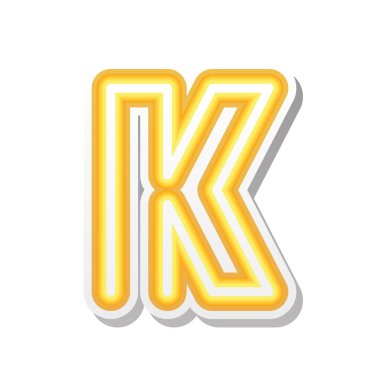 Turuncu neon yazı tipi K harfi