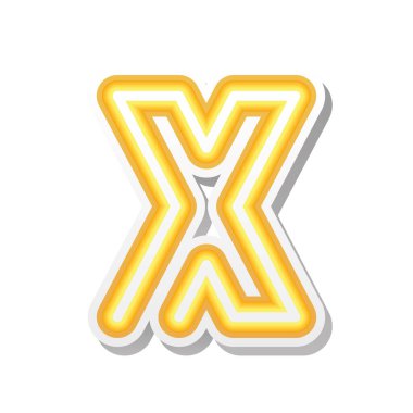 Turuncu neon yazı tipi X harfi