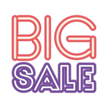 Neon yazı tipi ile büyük satış harfleri