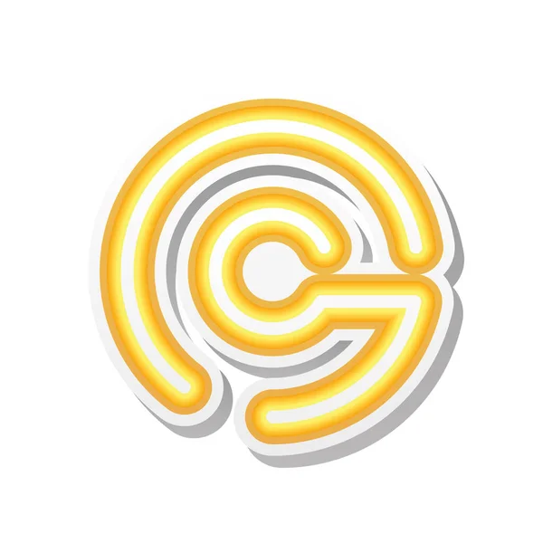 Γράμμα C σε πορτοκαλί νέον γραμματοσειρά — Διανυσματικό Αρχείο