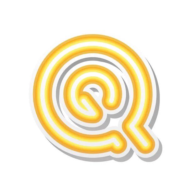 Letter Q en naranja neon fuente — Archivo Imágenes Vectoriales