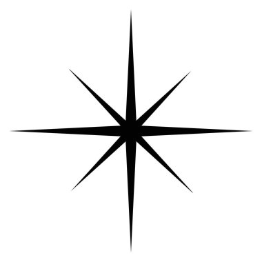 8 noktalı siluet biçim vektör tasarımının yıldızı