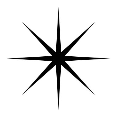 8 noktalı siluet biçim vektör tasarımının yıldızı