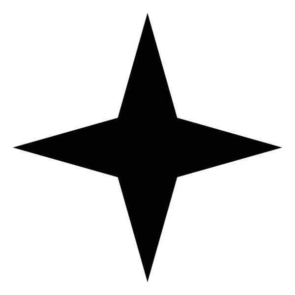 Estrela de 4 pontos design de vetor ícone de estilo silhueta —  Vetores de Stock