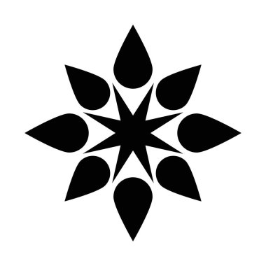 damla şeklindeki yıldız siluet biçimi simge vektör tasarımı