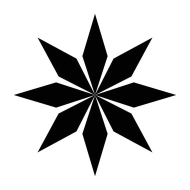 8 noktalı siluet biçim vektör tasarımının yıldızı