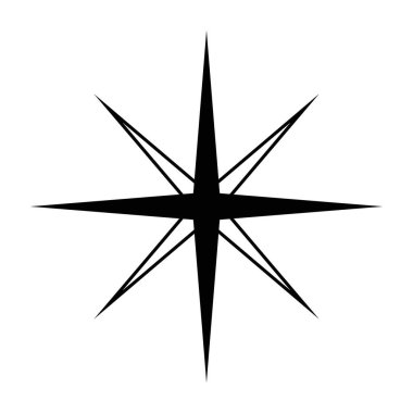 8 noktalı siluet biçim vektör tasarımının yıldızı