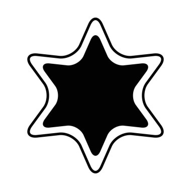 6 noktalı siluet biçim ikon vektör tasarımlı yıldız