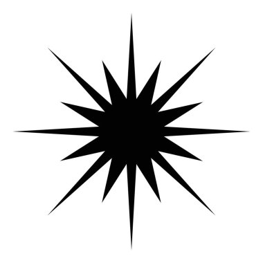 16 noktalı siluet biçim ikon vektör tasarımlı yıldız