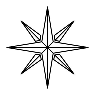8 noktalı siluet biçim vektör tasarımının yıldızı