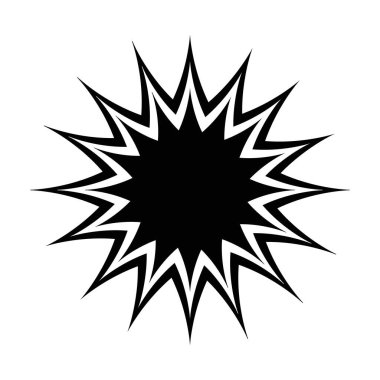Patlama şekilli siluet biçimi simge vektör tasarımlı yıldız