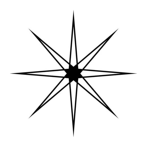 Estrella de 8 puntos silueta estilo icono vector diseño — Vector de stock
