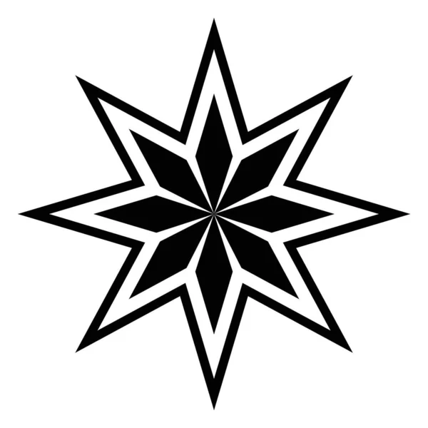 Estrella con la silueta en forma de flor icono de estilo diseño de vectores — Archivo Imágenes Vectoriales