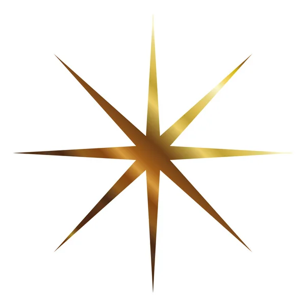 Αστέρι του 8 σημείων χρυσό στυλ εικονίδιο διανυσματικό σχεδιασμό — Διανυσματικό Αρχείο