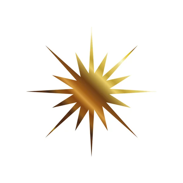 Estrela com 16 pontos design de vetor ícone estilo ouro — Vetor de Stock