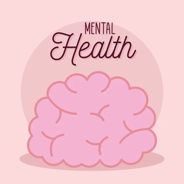 Mental health with brain icon vector design — Stock Vector