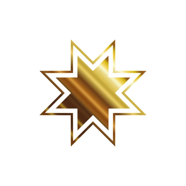 Étoile de 8 points design vectoriel icône de style or — Image vectorielle