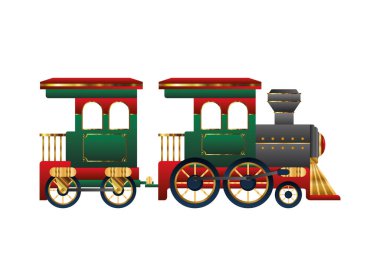 Mutlu Noeller yeşil, tren vektör tasarımı