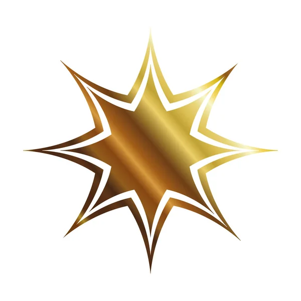 Αστέρι του 8 σημείων χρυσό στυλ εικονίδιο διανυσματικό σχεδιασμό — Διανυσματικό Αρχείο