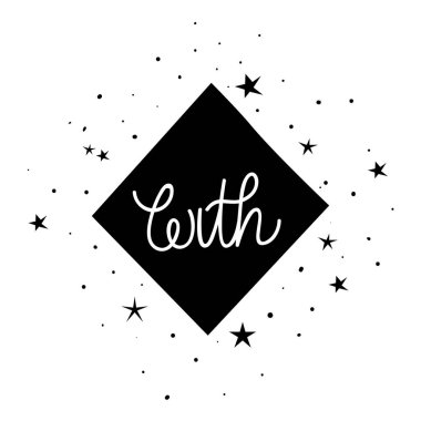 Beyaz arka planda elmas harflerle