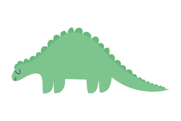 Yeşil renkli bir dinozorun çıkartması. — Stok Vektör