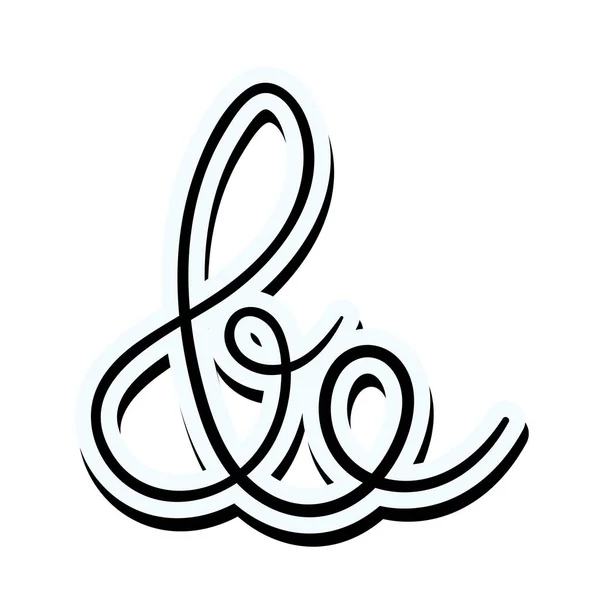 Ampersand letter over witte achtergrond — Stockvector