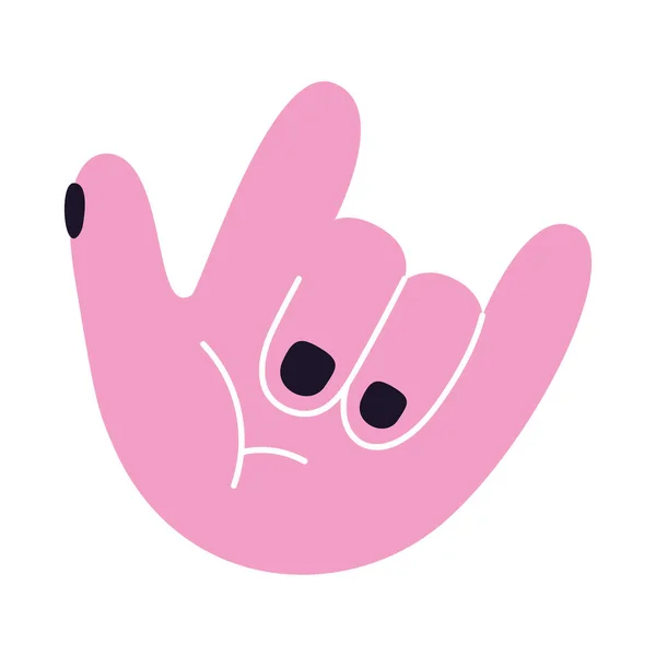 Pegatina de una mano de color rosa — Vector de stock