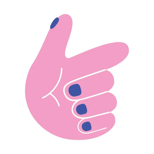 Pegatina de una mano sobre fondo blanco — Vector de stock