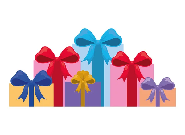 Conjunto de iconos de cajas de regalo — Vector de stock