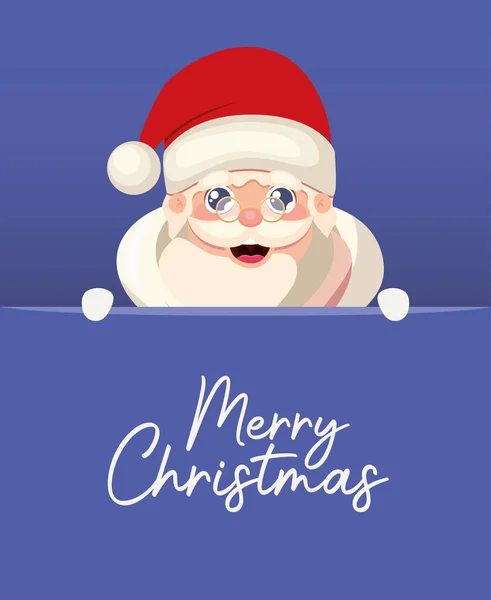 Santa claus con letras de navidad feliz — Archivo Imágenes Vectoriales