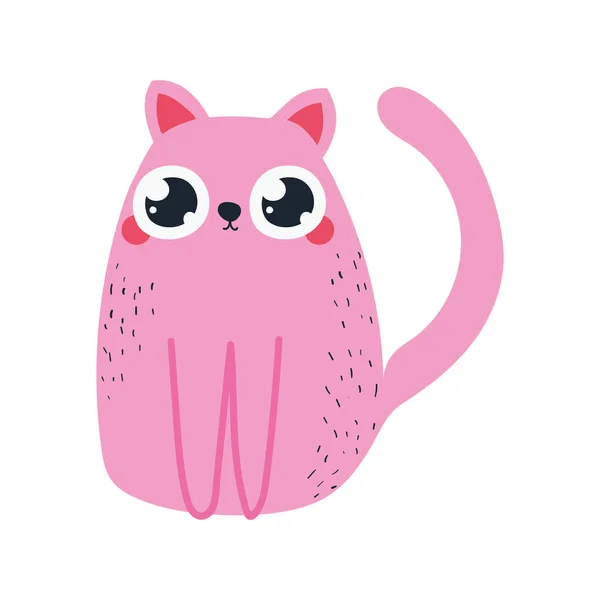 Pegatina de un gato de color rosa — Archivo Imágenes Vectoriales