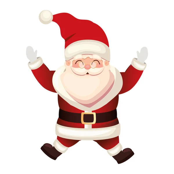 Santa claus icon jumping on white background — Stock Vector