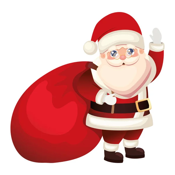 Santa claus icon with a bag — Stock Vector