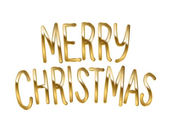 God jul i guld bokstäver på vit bakgrund — Stock vektor