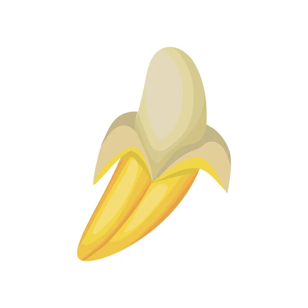 Μπανάνα με κίτρινο χρώμα σε λευκό φόντο — Διανυσματικό Αρχείο