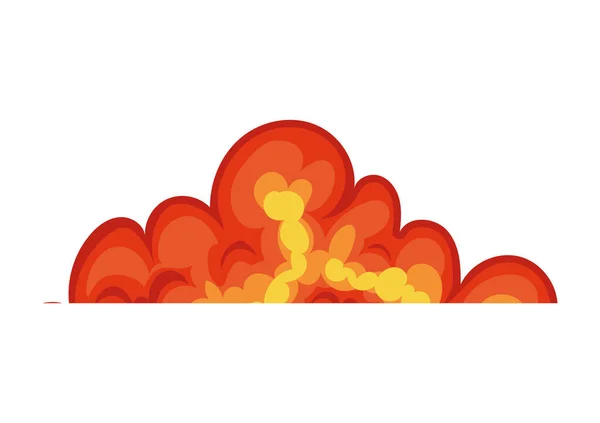 Nube de fuego de color naranja y amarillo — Vector de stock