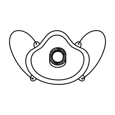 Güvenlik maskesi beyaz arkaplan çizgisi biçiminde 19 salgın hastalık