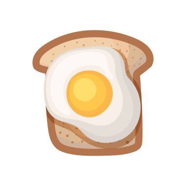 Beyaz arka planda tek yumurtalı tost.